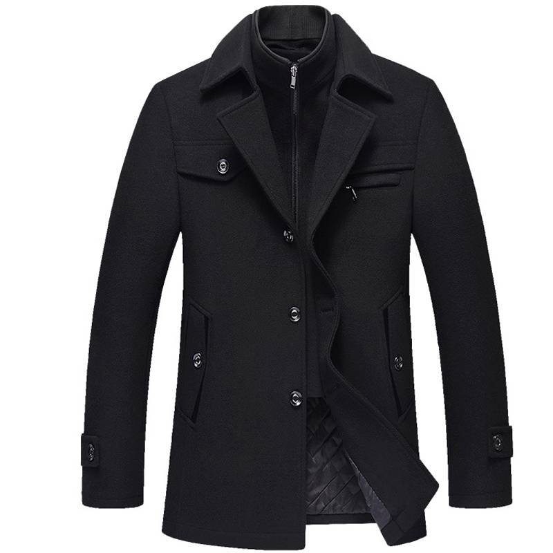 Men’s Winter Wool Coat - Black / 4XL - Men’s Clothing & Accessories - Coats & Jackets - 5 - 2024