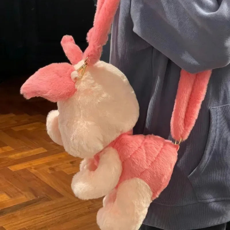 26cm Disney Piglet Plush Doll Bag - Kawaii Cartoon Fashion Backpack - Pink - Women Bags & Wallets - Stuffed Animals - 4
