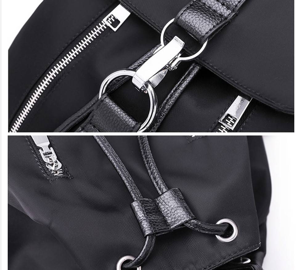 Double Zipper Nylon Backpack - Black / Nearest Warehouse - Women Bags & Wallets - Apparel & Accessories - 11 - 2024