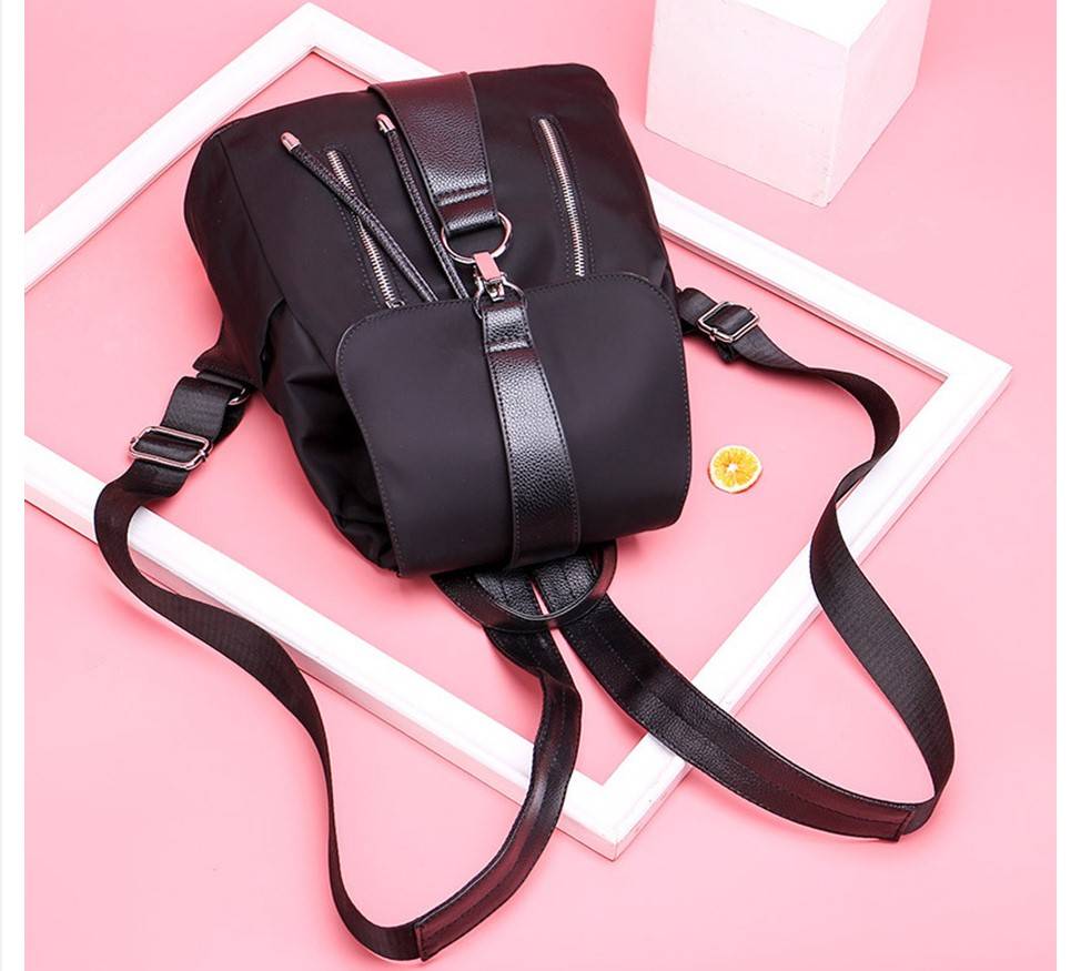 Double Zipper Nylon Backpack - Black / Nearest Warehouse - Women Bags & Wallets - Apparel & Accessories - 9 - 2024