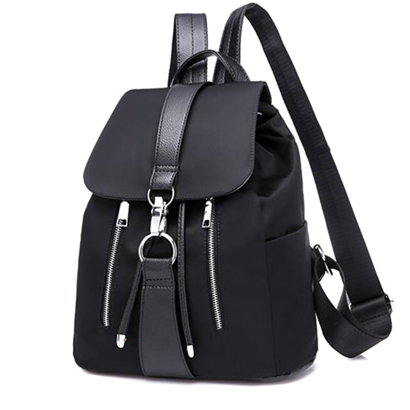 Double Zipper Nylon Backpack - Black / Nearest Warehouse - Women Bags & Wallets - Apparel & Accessories - 2 - 2024