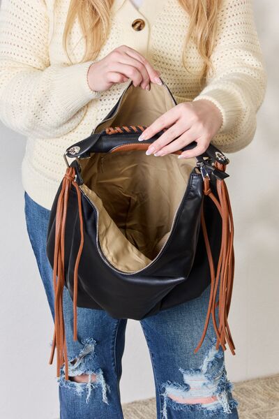 Fringe Detail Contrast Handbag - Women Bags & Wallets - Handbags - 14 - 2024