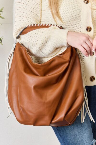 Fringe Detail Contrast Handbag - Brown / One Size - Women Bags & Wallets - Handbags - 6 - 2024
