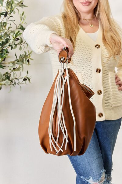 Fringe Detail Contrast Handbag - Women Bags & Wallets - Handbags - 8 - 2024