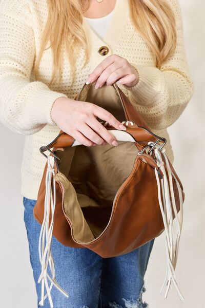 Fringe Detail Contrast Handbag - Women Bags & Wallets - Handbags - 9 - 2024