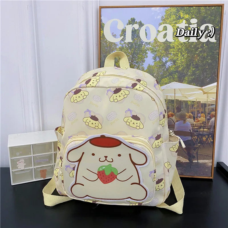 High-Capacity Sanrio Character Backpack - Cute & Functional - Pom Pom Purin - Women Bags & Wallets - Luggage & Bags
