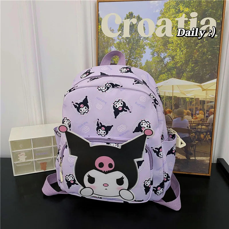 High-Capacity Sanrio Character Backpack - Cute & Functional - Kuromi - Women Bags & Wallets - Luggage & Bags - 7 - 2024