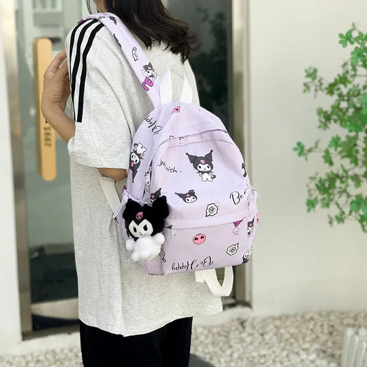 Kuromi Kawaii Purple School Backpack - Women Bags & Wallets - Backpacks - 2 - 2024