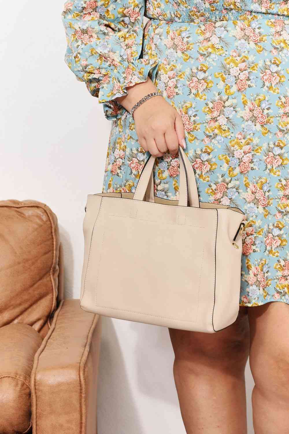 Medium PU Leather Handbag - Beige / One Size - Women Bags & Wallets - Handbags - 3 - 2024