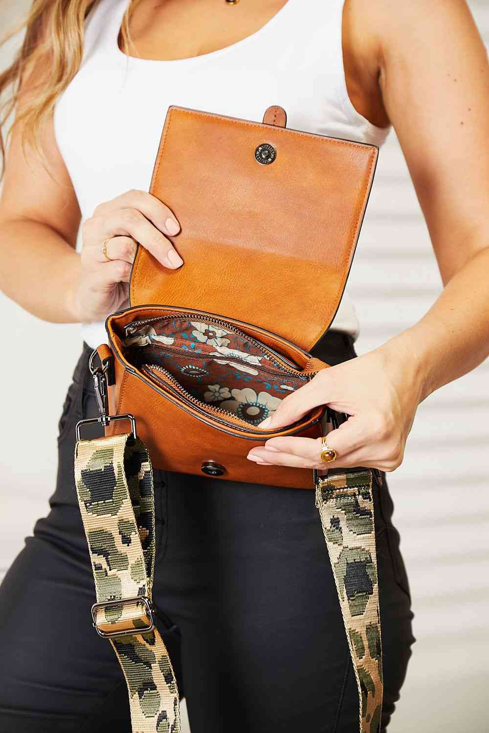 PU Leather Wide Strap Crossbody Bag - Women Bags & Wallets - Handbags - 8 - 2024