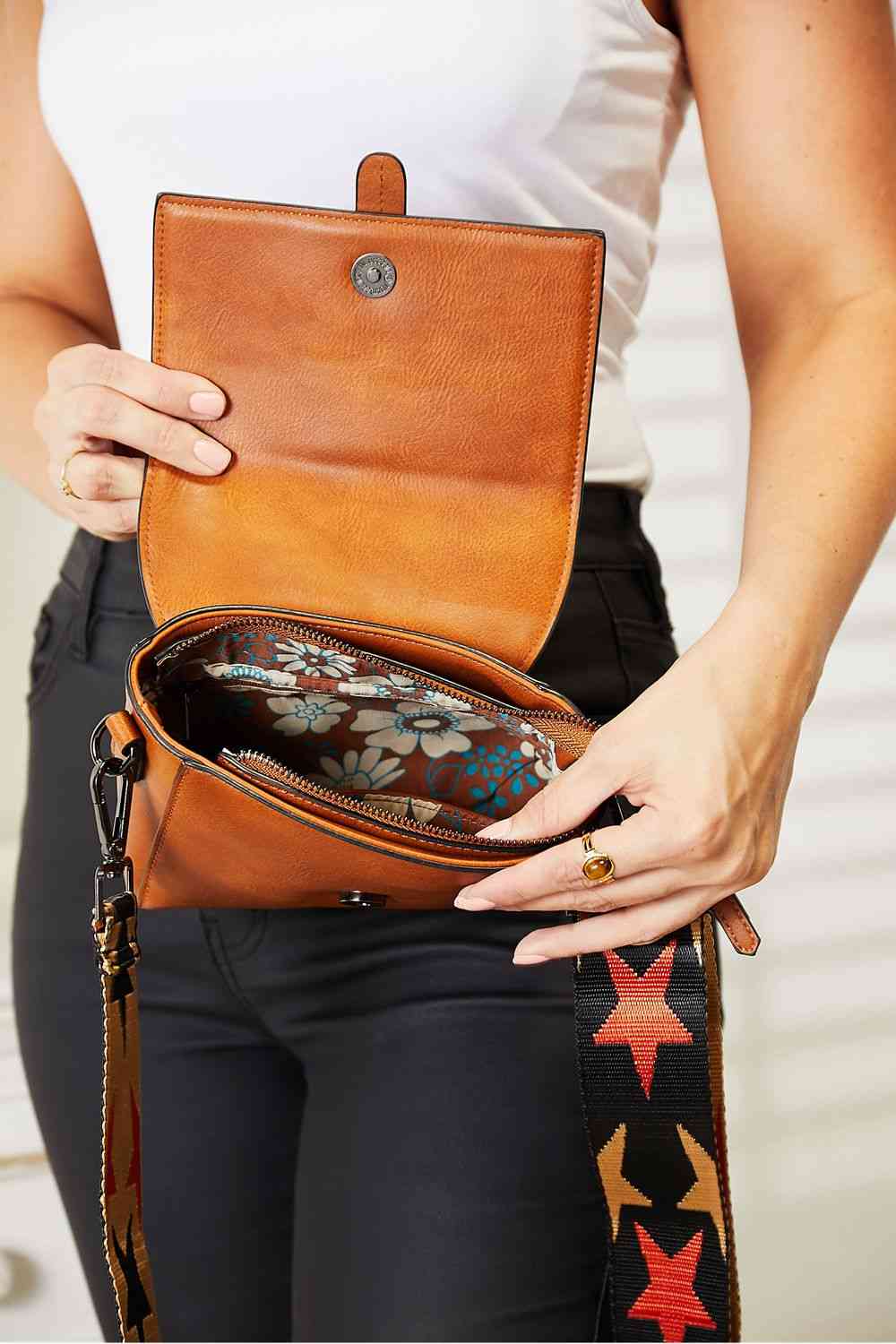 PU Leather Wide Strap Crossbody Bag - Women Bags & Wallets - Handbags - 4 - 2024