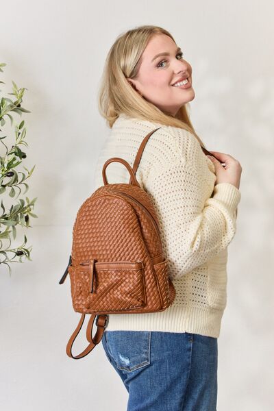 PU Leather Woven Backpack - Women Bags & Wallets - Backpacks - 5 - 2024