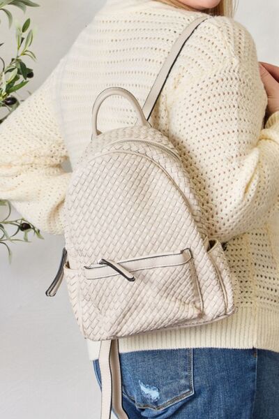 PU Leather Woven Backpack - Beige / One Size - Women Bags & Wallets - Backpacks - 8 - 2024