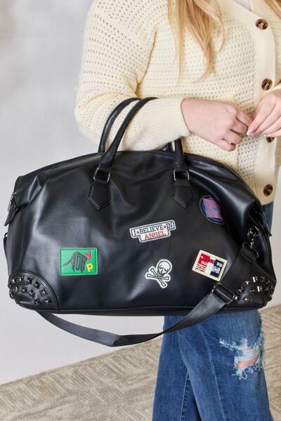 Rivet Detail Patch Handbag - Black / One Size - Women Bags & Wallets - Handbags - 1 - 2024