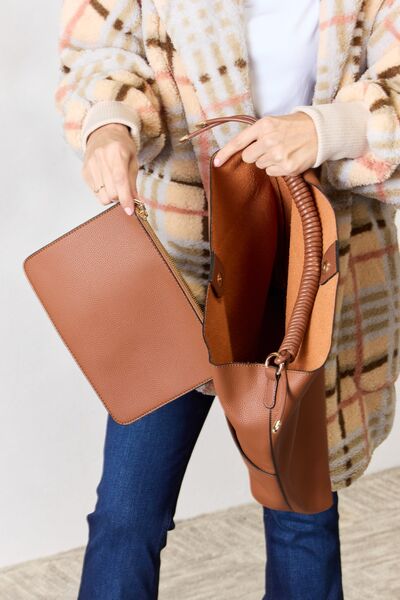 Vegan Leather Handbag with Pouch - Women Bags & Wallets - Handbags - 7 - 2024