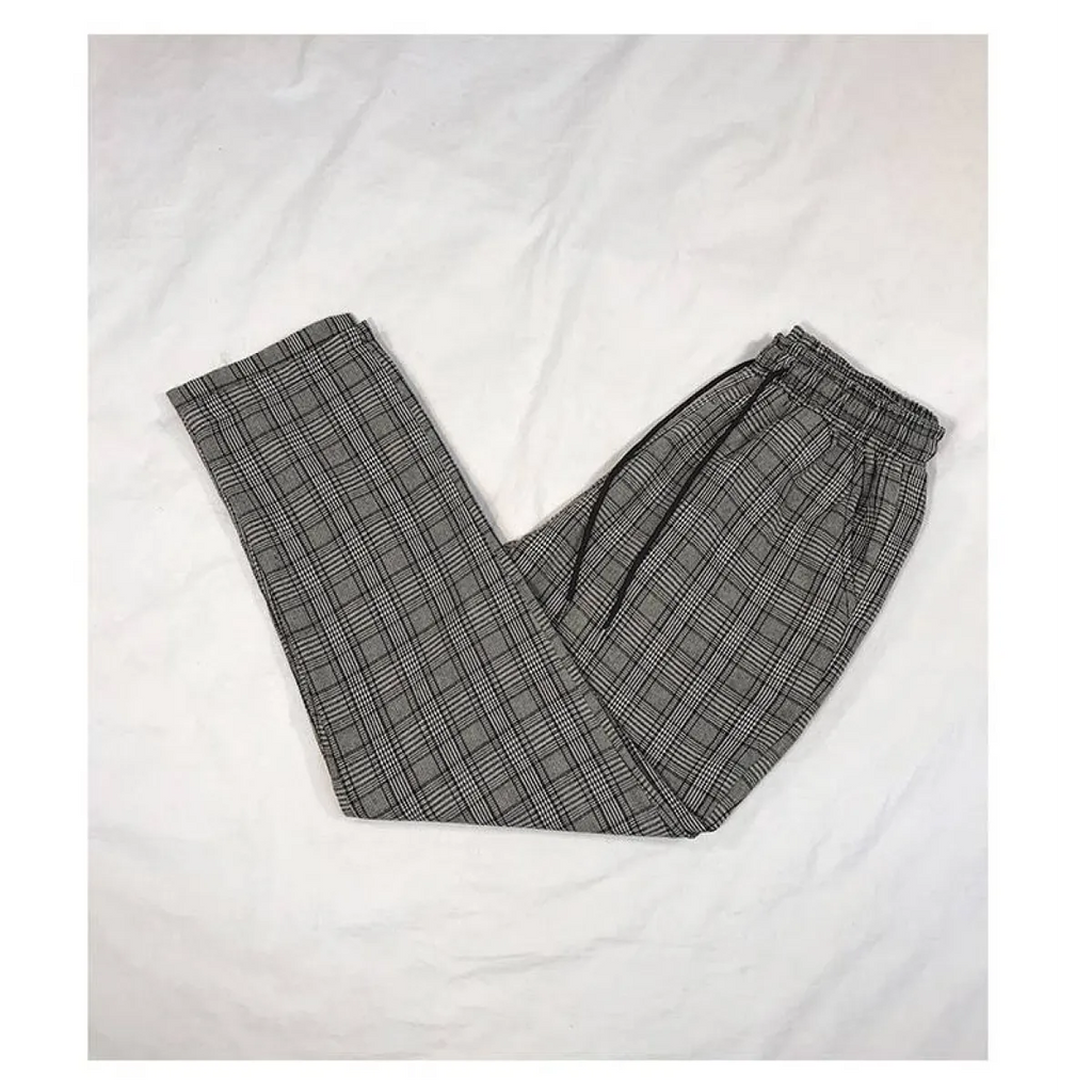 Women Streetwear Plaid Pants - Bottoms - 10
