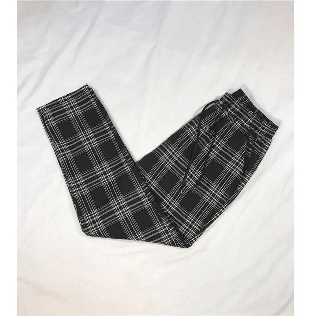 Women Streetwear Plaid Pants - Bottoms - 12
