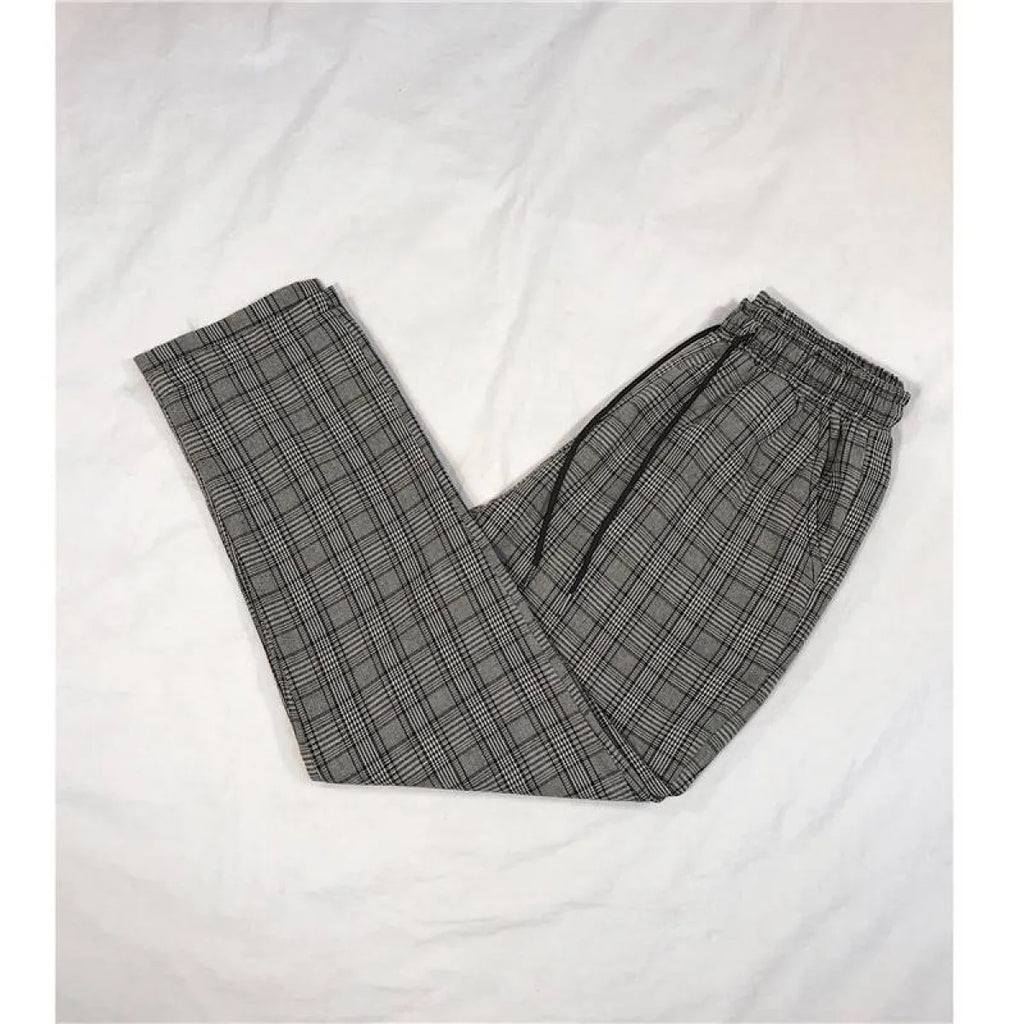 Women Streetwear Plaid Pants - Bottoms - 13
