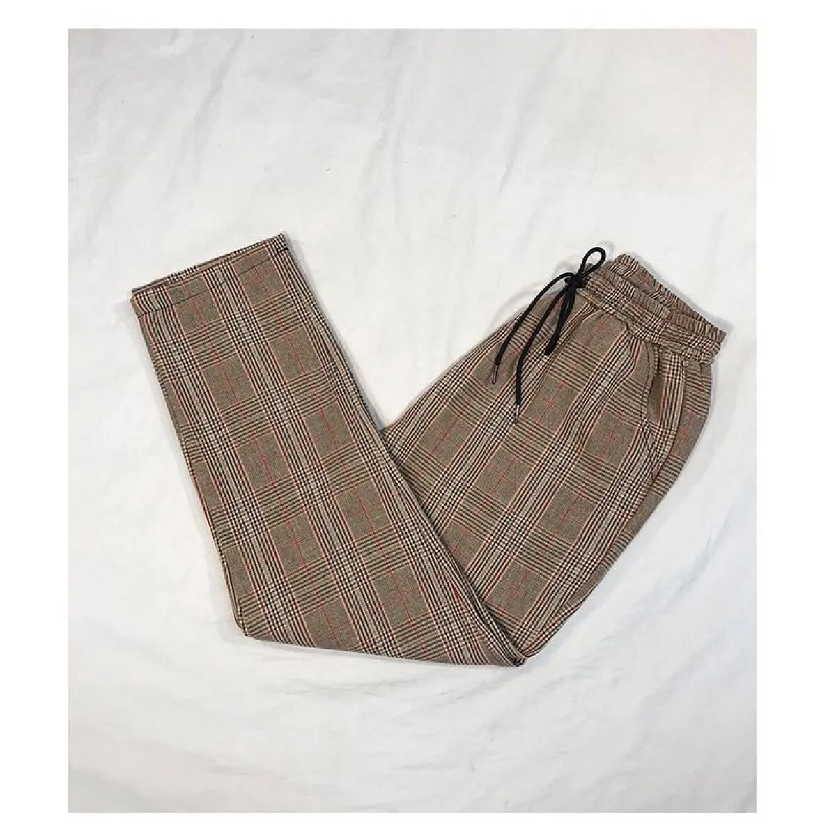 Women Streetwear Plaid Pants - Bottoms - 4