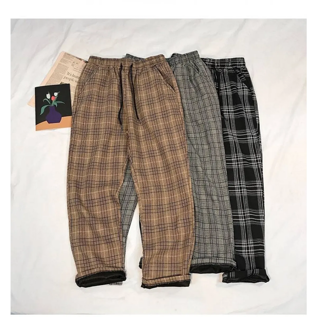 Women Streetwear Plaid Pants - Bottoms - 6