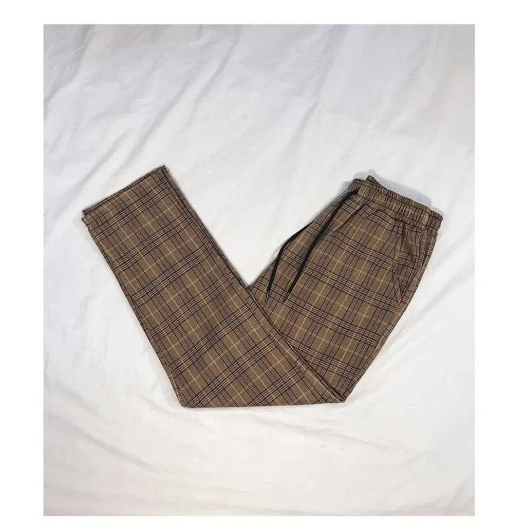 Women Streetwear Plaid Pants - Bottoms - 7