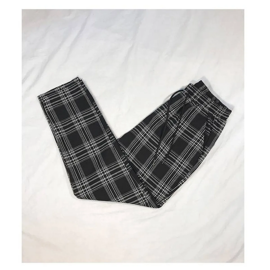 Women Streetwear Plaid Pants - Bottoms - 8