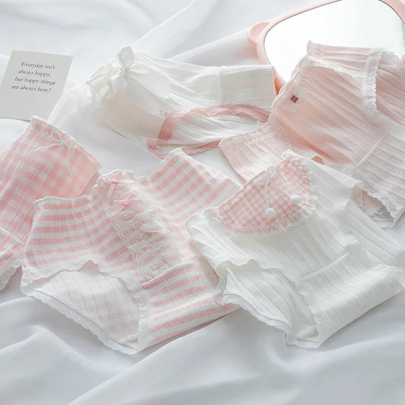 5-Pack Cotton Panties for Women - Plus Size Cute Soft Briefs Sexy Lingerie - 5 / M / 1pc - Women’s Clothing &