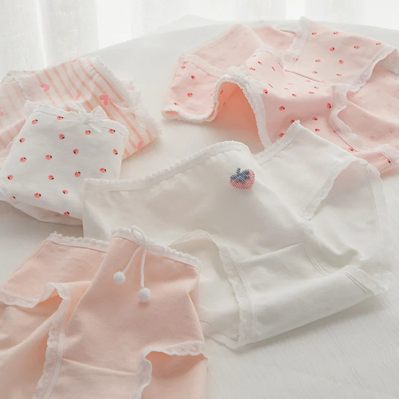 5-Pack Cotton Panties for Women - Plus Size Cute Soft Briefs Sexy Lingerie - 22 / M / 1pc - Women’s Clothing &