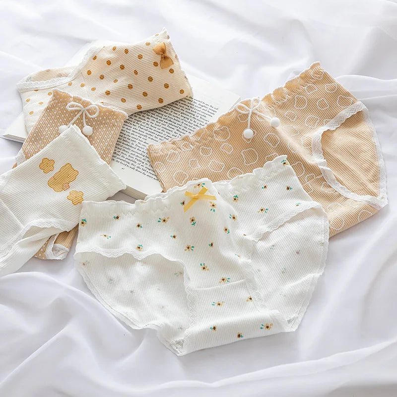 5-Pack Cotton Panties for Women - Plus Size Cute Soft Briefs Sexy Lingerie - 1 / M / 1pc - Women’s Clothing &