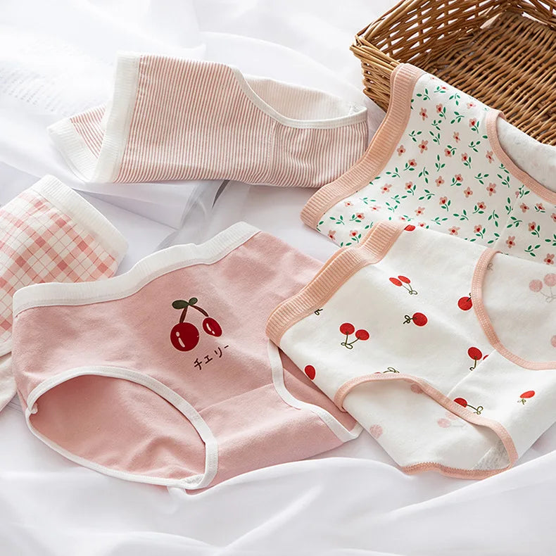 5-Pack Cotton Panties for Women - Plus Size Cute Soft Briefs Sexy Lingerie - 12 / M / 1pc - Women’s Clothing &