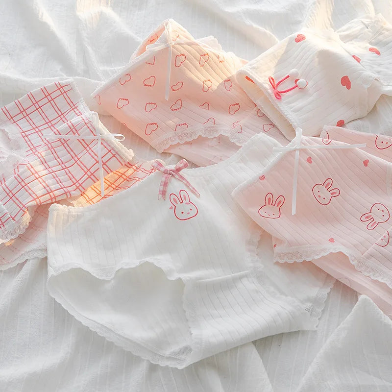 5-Pack Cotton Panties for Women - Plus Size Cute Soft Briefs Sexy Lingerie - 17 / M / 1pc - Women’s Clothing &