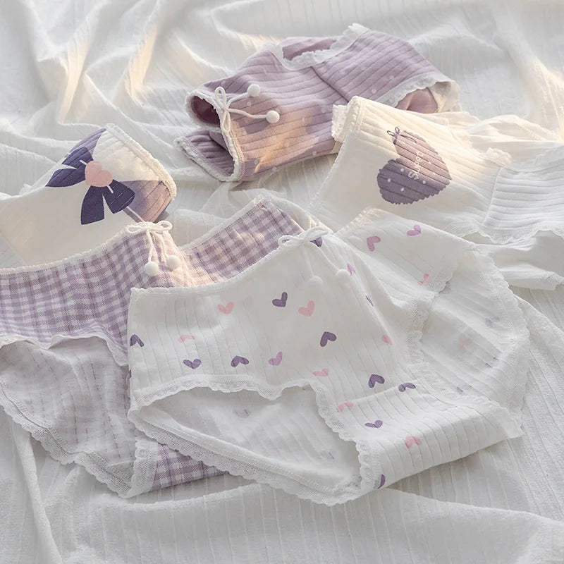 5-Pack Cotton Panties for Women - Plus Size Cute Soft Briefs Sexy Lingerie - 11 / M / 1pc - Women’s Clothing &