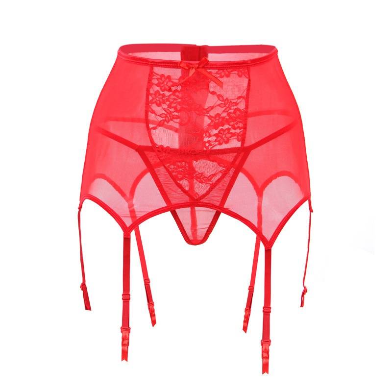 6 Straps High Waist Garter & Panty - Red / XXL - Women’s Clothing & Accessories - Underwear & Socks - 18 - 2024