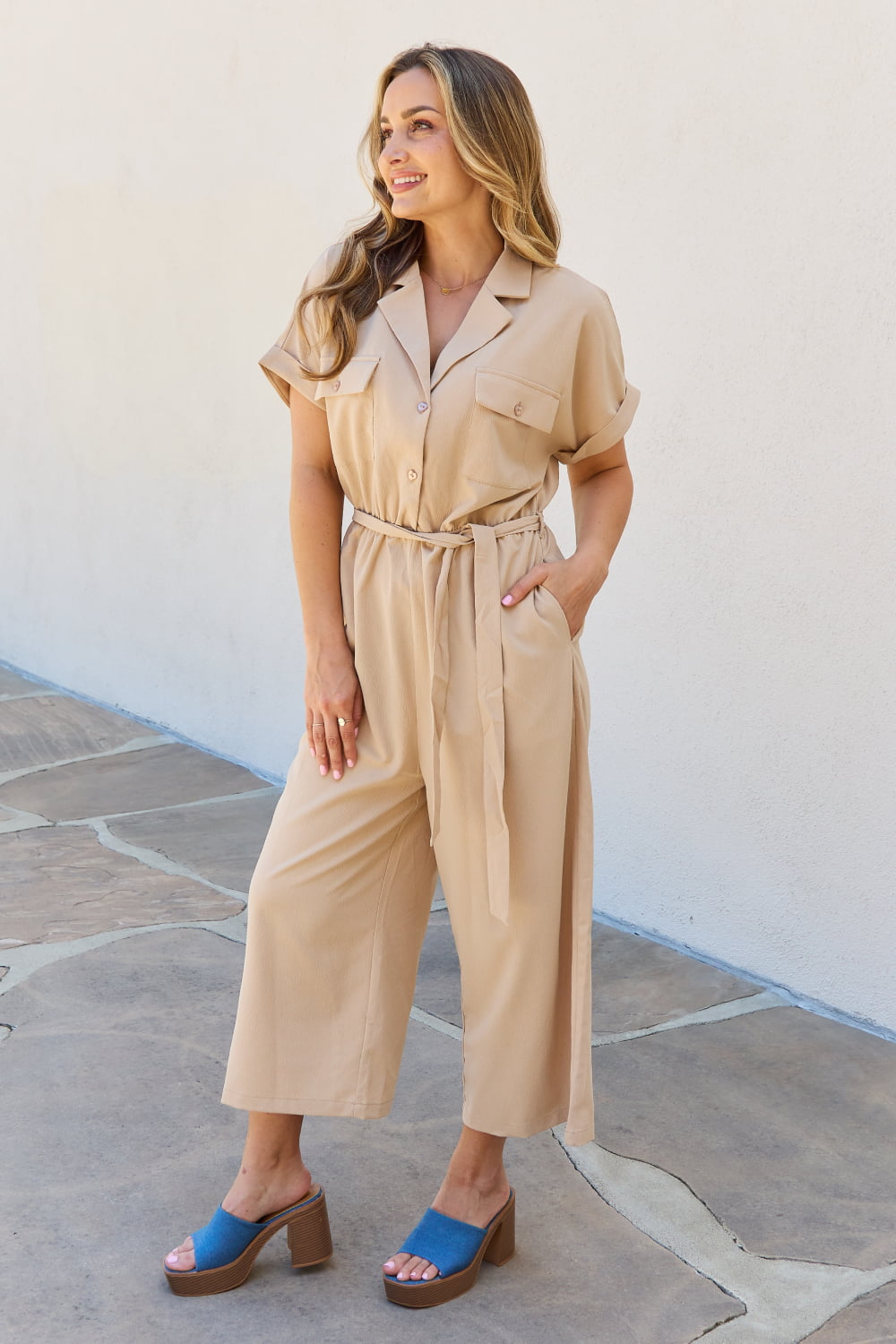 All In One Full Size Solid Jumpsuit - Women’s Clothing & Accessories - Jumpsuits & Rompers - 4 - 2024