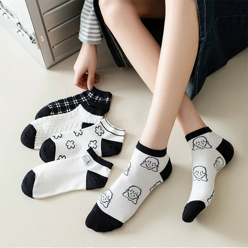 Ankle Boat Socks for Women - Breathable Spring Autumn Casual Socks - Style 19 / EU 36-40 - Women’s Clothing &