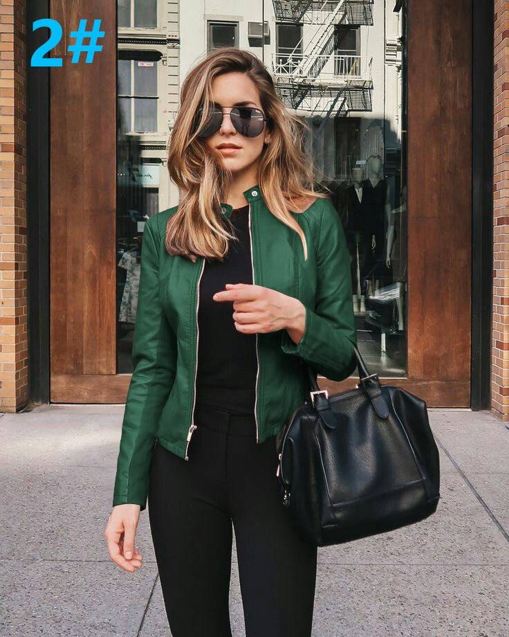 Autumn PU Leather Jackets - Green / M - Women’s Clothing & Accessories - Clothing - 28 - 2024