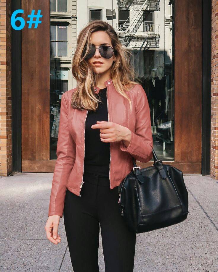 Autumn PU Leather Jackets - Pink / M - Women’s Clothing & Accessories - Clothing - 25 - 2024
