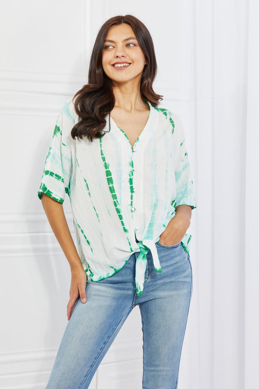 Beachy Keen Full Size Tie-Dye Top - Green / S - Women’s Clothing & Accessories - Shirts & Tops - 1 - 2024