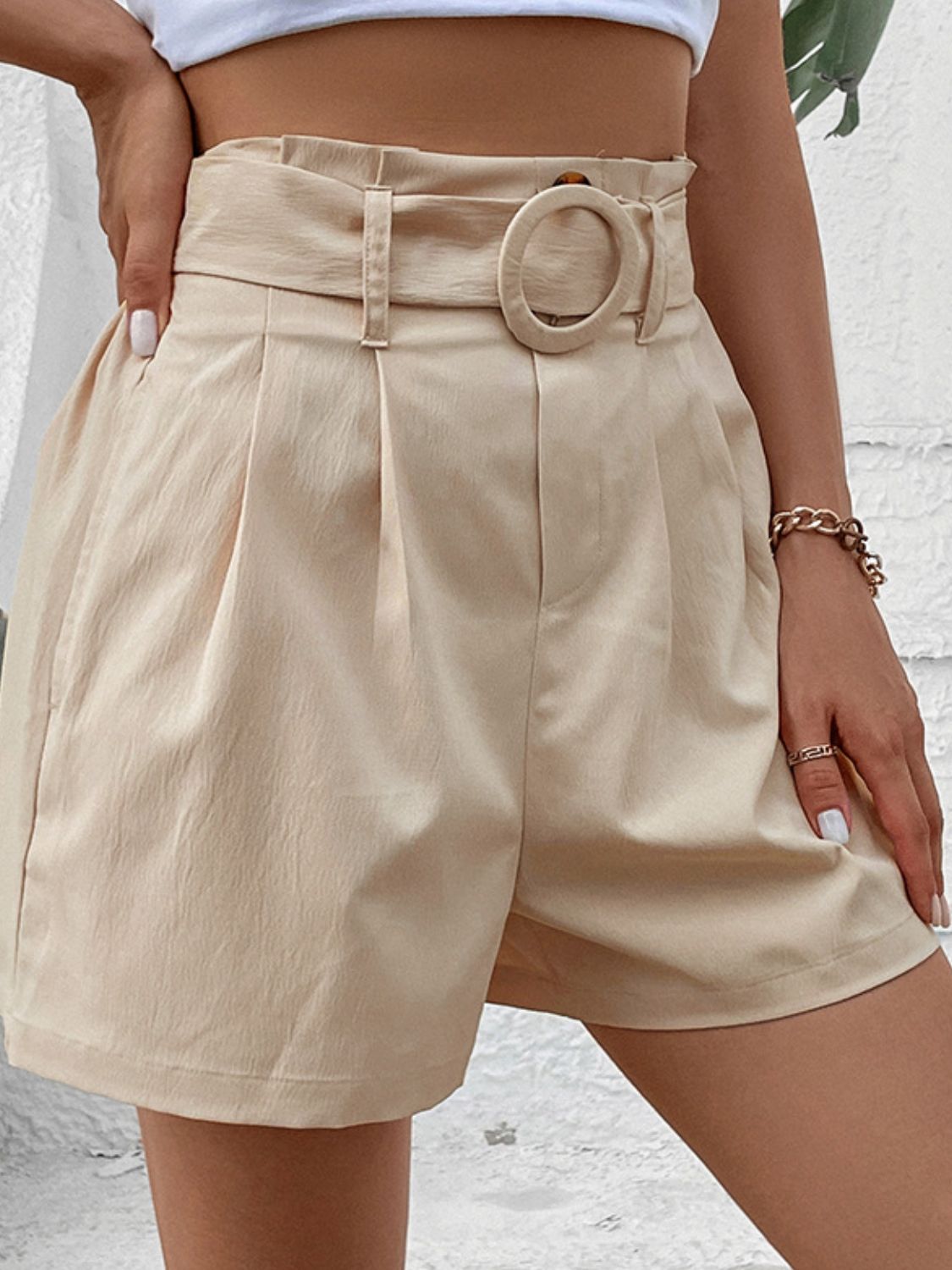 Belted Shorts with Pockets - Women’s Clothing & Accessories - Shorts - 4 - 2024
