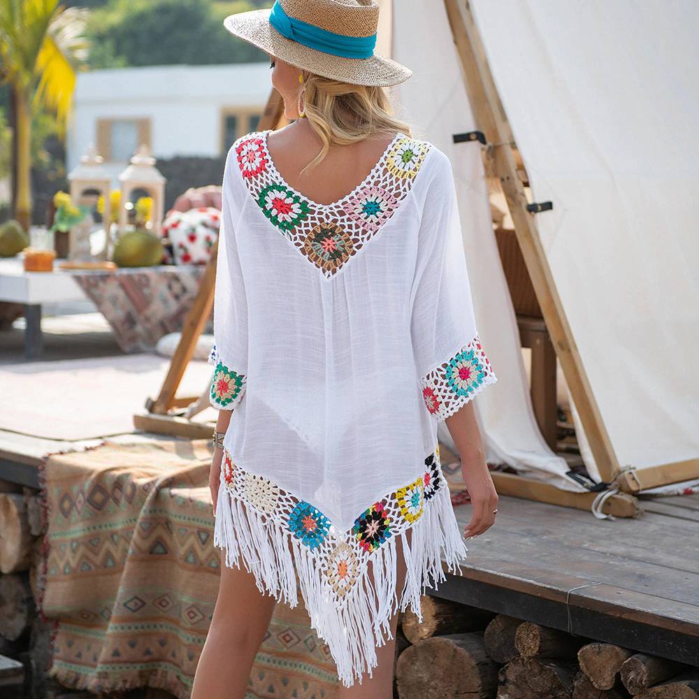 Bikini Cover Up With Fringe - Women’s Clothing & Accessories - Shirts & Tops - 3 - 2024
