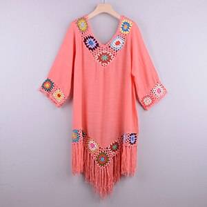 Bikini Cover Up With Fringe - Pink / One Size - Women’s Clothing & Accessories - Shirts & Tops - 33 - 2024