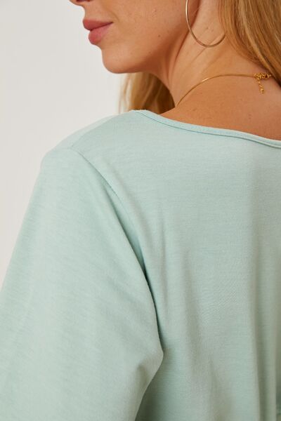 Boat Neck Lantern Sleeve Blouse - Women’s Clothing & Accessories - Shirts & Tops - 5 - 2024