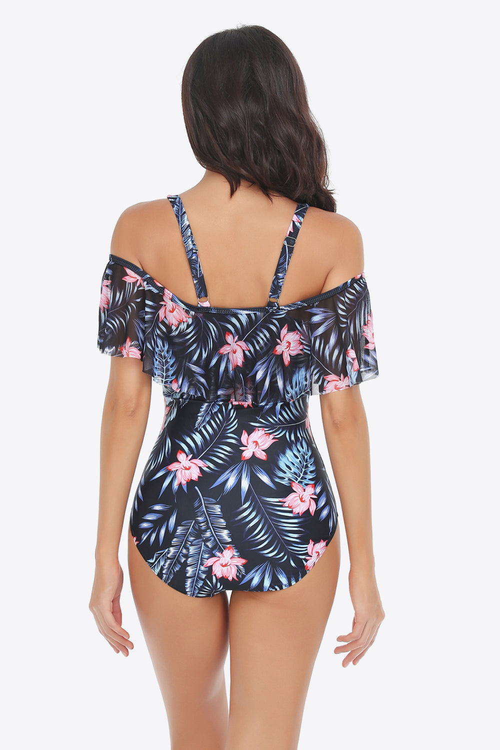 Botanical Print Cold-Shoulder Layered One-Piece Swimsuit - Women’s Clothing & Accessories - Swimwear - 2 - 2024