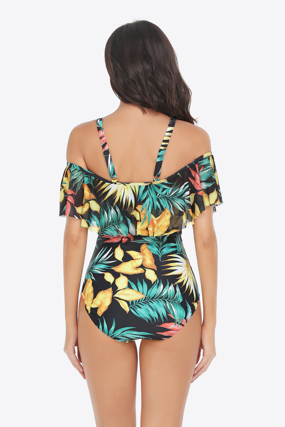 Botanical Print Cold-Shoulder Layered One-Piece Swimsuit - Women’s Clothing & Accessories - Swimwear - 9 - 2024