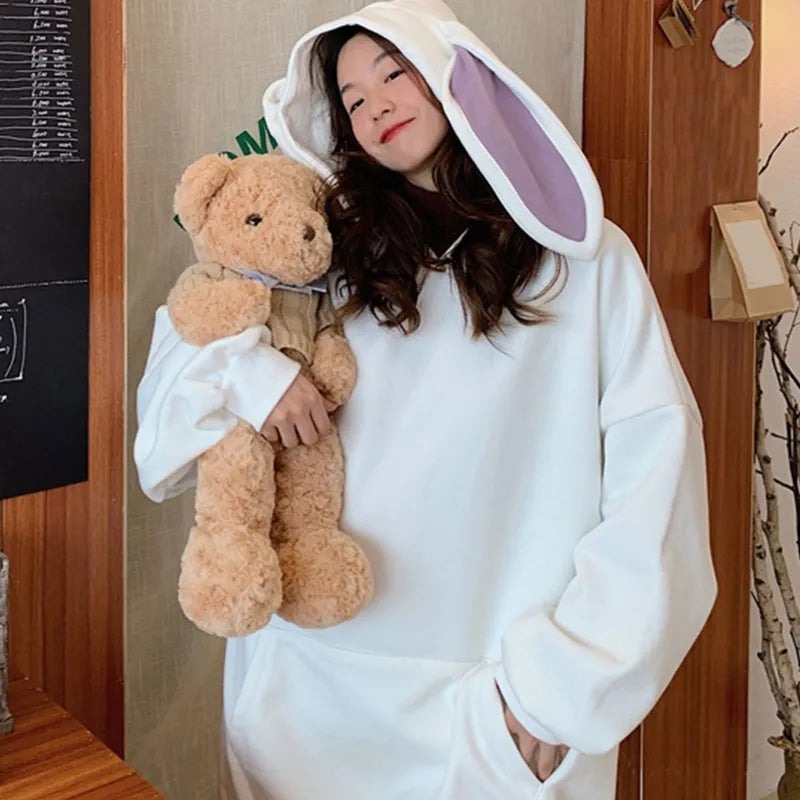 Bunny Ear Women’s Hoodie - Cute Rabbit Long Sleeve Top - Women’s Clothing & Accessories - Shirts & Tops - 2 - 2024