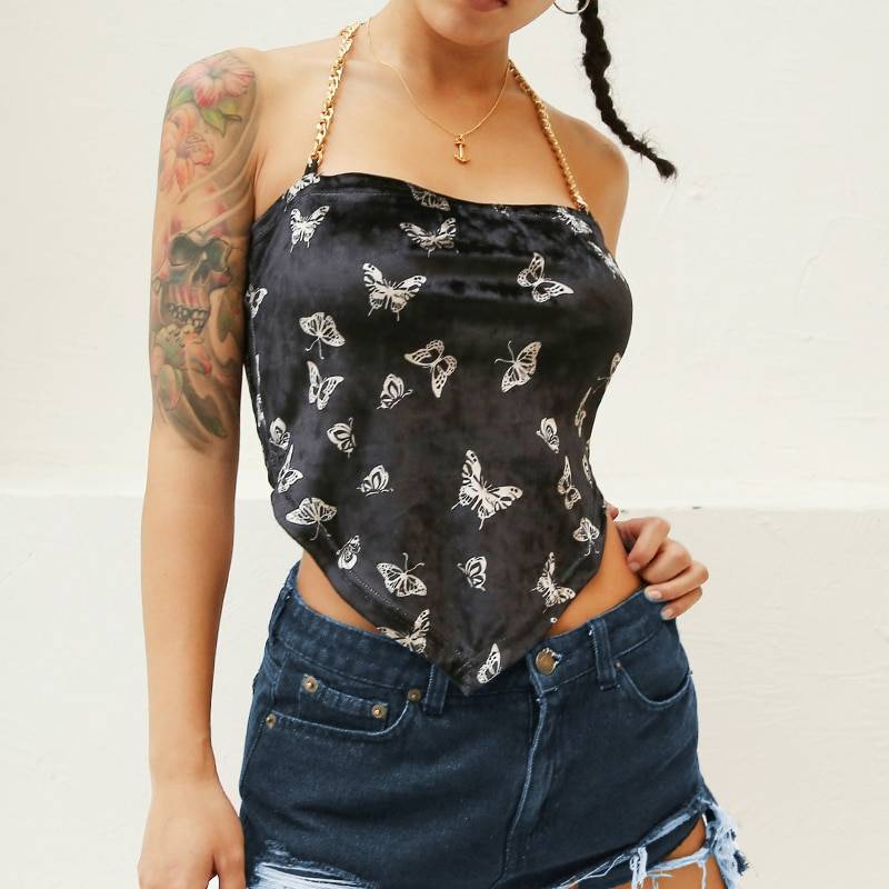 Butterfly Crop Top - Women’s Clothing & Accessories - Shirts & Tops - 7 - 2024