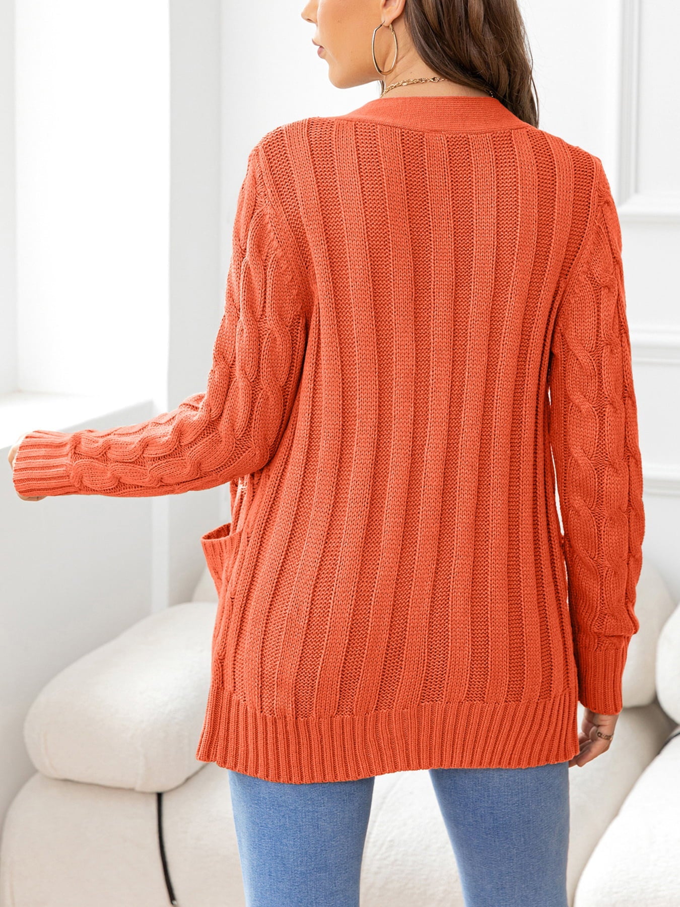 Button Down Cable-Knit Cardigan - Women’s Clothing & Accessories - Shirts & Tops - 12 - 2024