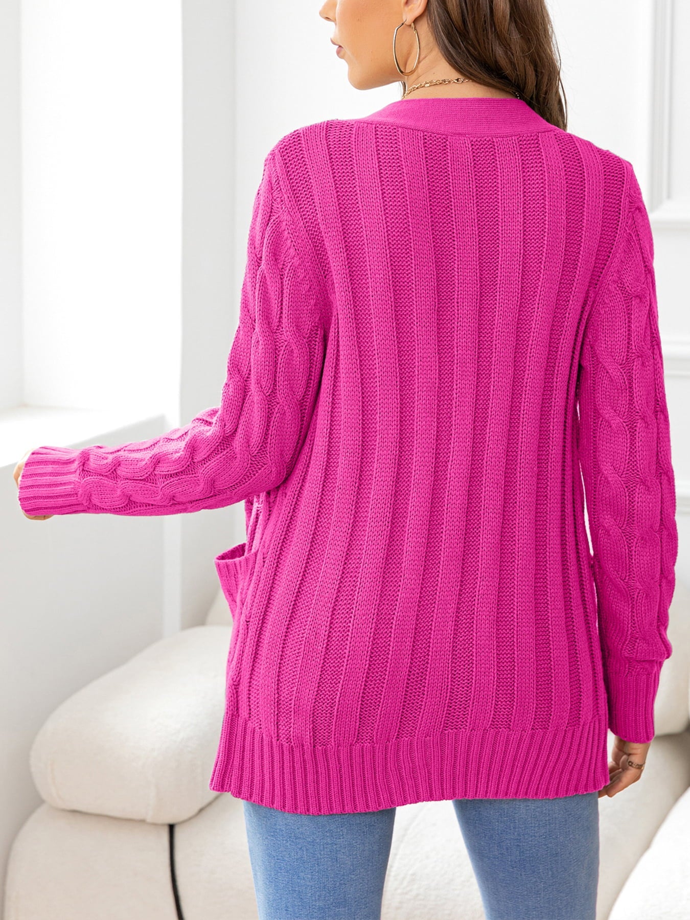 Button Down Cable-Knit Cardigan - Women’s Clothing & Accessories - Shirts & Tops - 9 - 2024