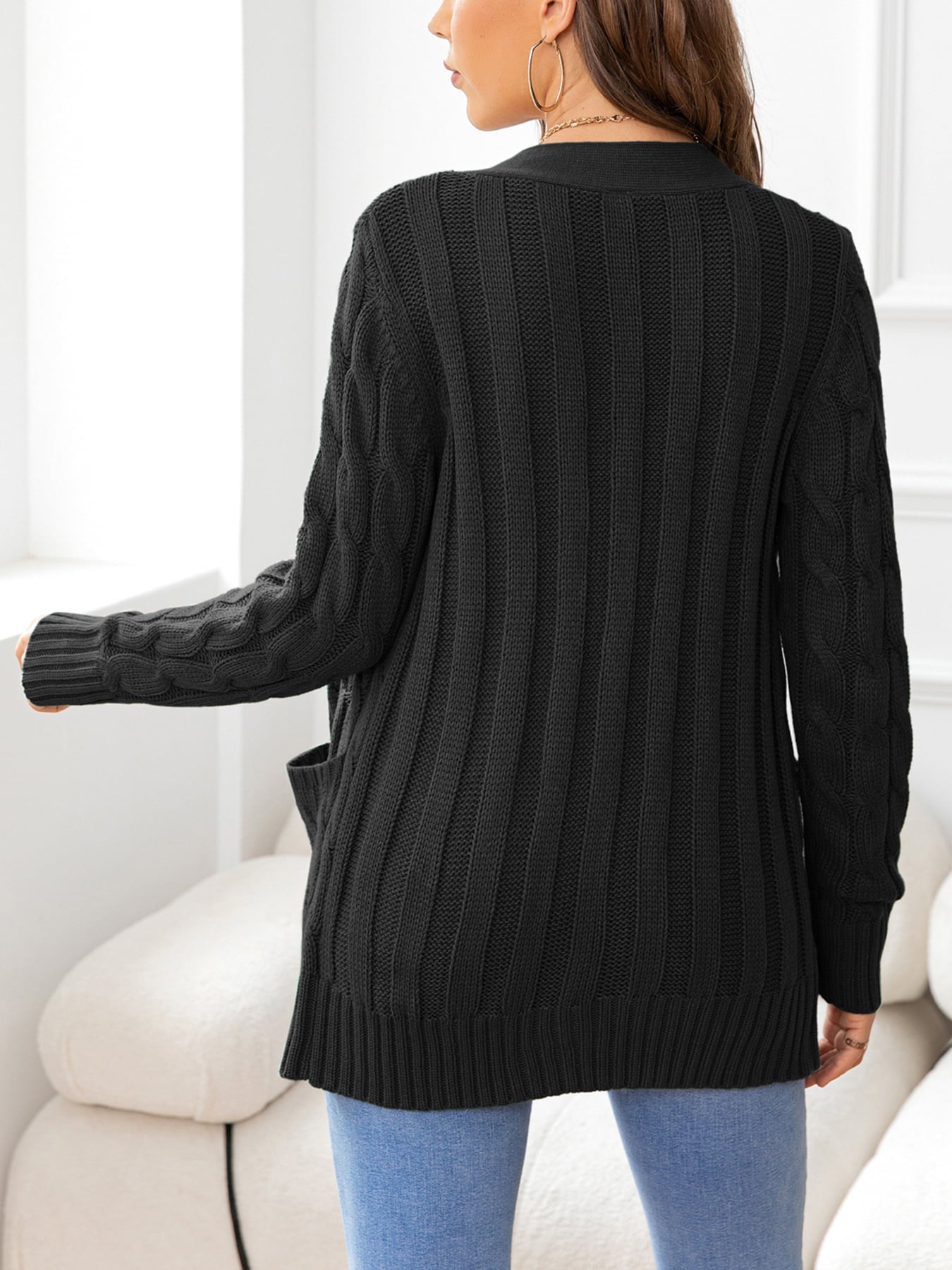 Button Down Cable-Knit Cardigan - Women’s Clothing & Accessories - Shirts & Tops - 15 - 2024