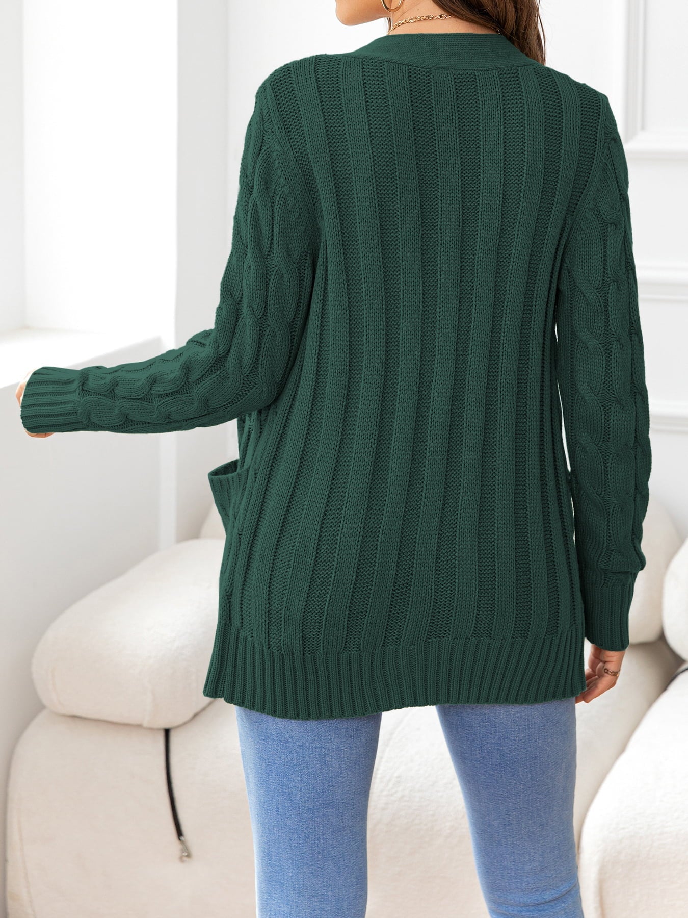 Button Down Cable-Knit Cardigan - Women’s Clothing & Accessories - Shirts & Tops - 21 - 2024